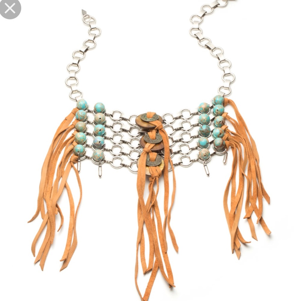 Dannijo Ipsa Necklace with turquoise beads & suede - Picture 2 of 5